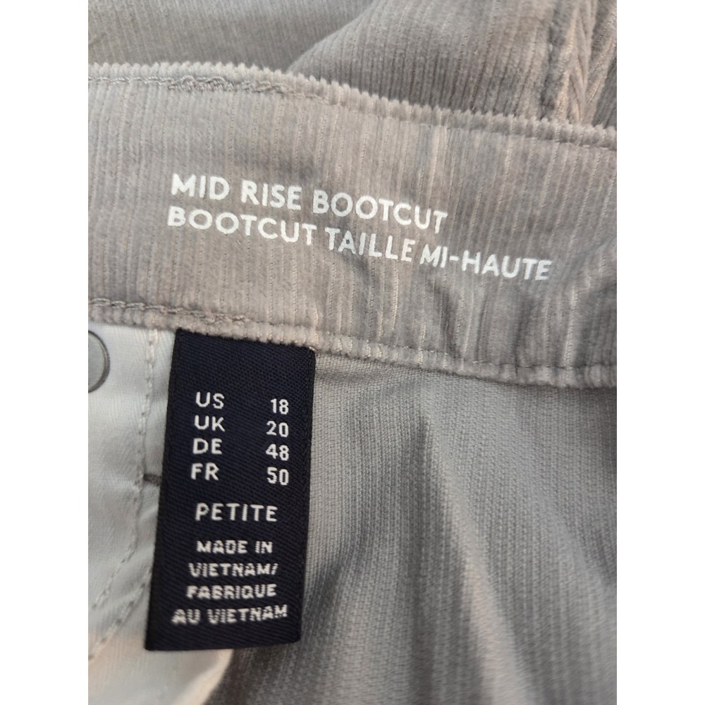 Lands End Womens 18P Corduroy Pants Bootcut Leg Mid Rise Gray Stretch NEW - Picture 9 of 13